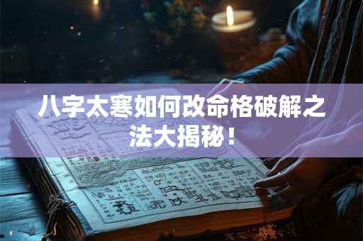 八字太寒如何改命格破解之法大揭秘！