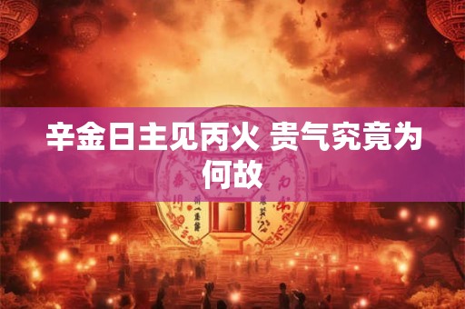 辛金日主见丙火 贵气究竟为何故