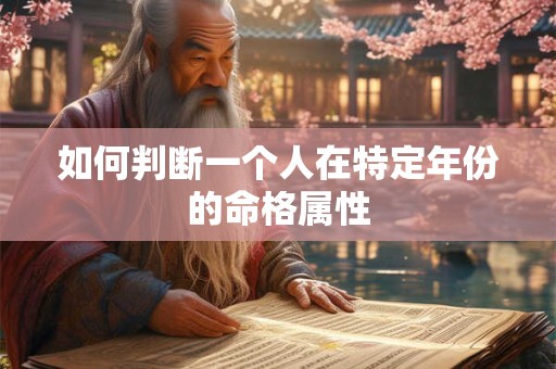 如何判断一个人在特定年份的命格属性 如何判断一个人在特定年份的命格属性
