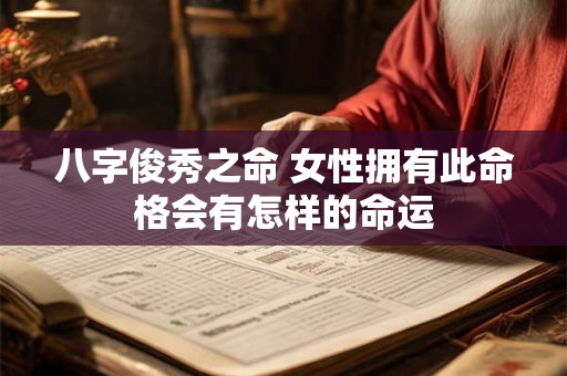 八字俊秀之命 女性拥有此命格会有怎样的命运