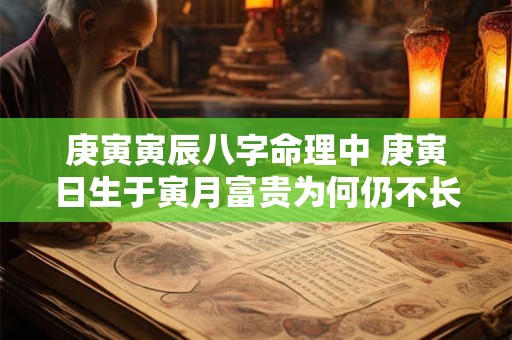 庚寅寅辰八字命理中 庚寅日生于寅月富贵为何仍不长久