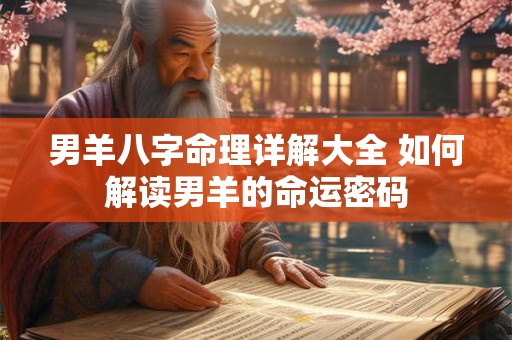 男羊八字命理详解大全 如何解读男羊的命运密码