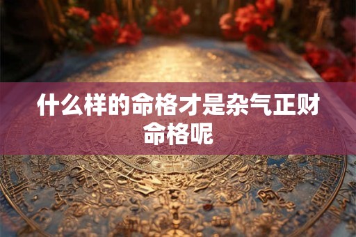 什么样的命格才是杂气正财命格呢