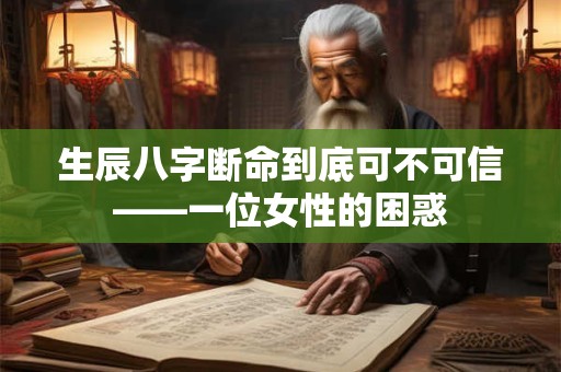 生辰八字断命到底可不可信——一位女性的困惑