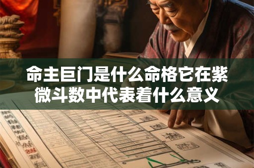 命主巨门是什么命格它在紫微斗数中代表着什么意义