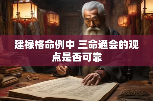 建禄格命例中 三命通会的观点是否可靠
