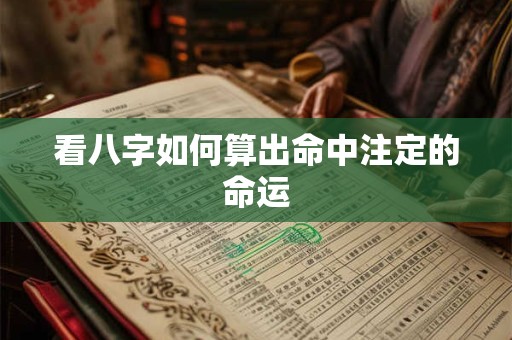 看八字如何算出命中注定的命运
