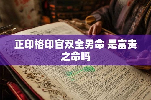 正印格印官双全男命 是富贵之命吗