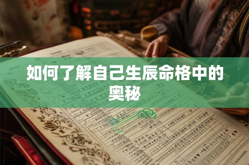 如何了解自己生辰命格中的奥秘