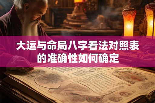 大运与命局八字看法对照表的准确性如何确定