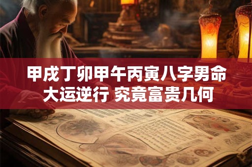 甲戌丁卯甲午丙寅八字男命 大运逆行 究竟富贵几何