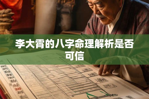 李大霄的八字命理解析是否可信