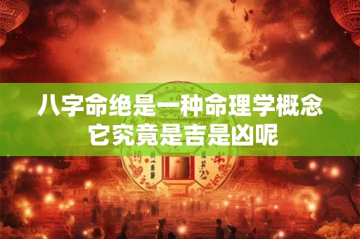 八字命绝是一种命理学概念 它究竟是吉是凶呢
