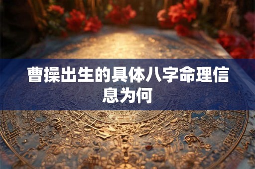 曹操出生的具体八字命理信息为何