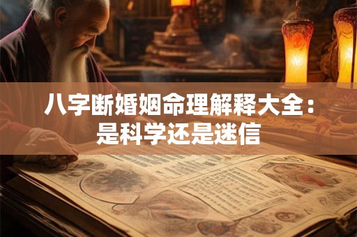 八字断婚姻命理解释大全：是科学还是迷信
