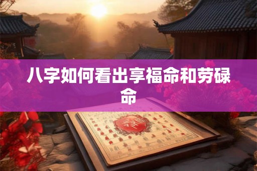 八字如何看出享福命和劳碌命