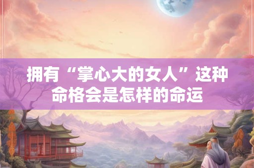 拥有“掌心大的女人”这种命格会是怎样的命运