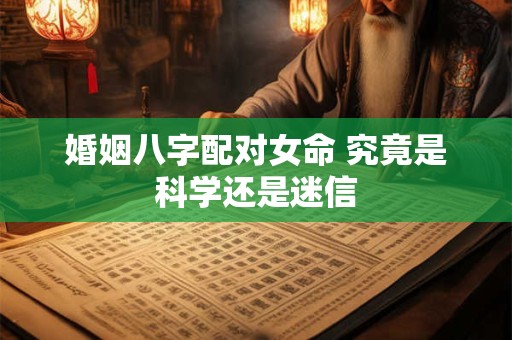婚姻八字配对女命 究竟是科学还是迷信