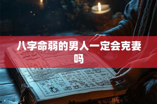 八字命弱的男人一定会克妻吗
