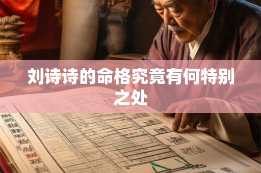 刘诗诗的命格究竟有何特别之处
