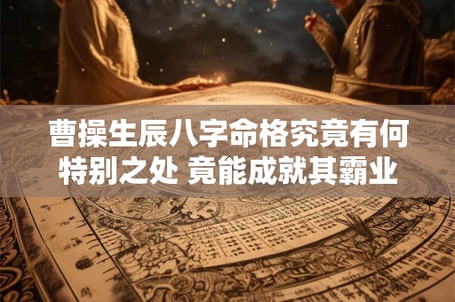 曹操生辰八字命格究竟有何特别之处 竟能成就其霸业