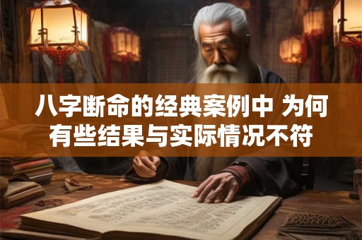 八字断命的经典案例中 为何有些结果与实际情况不符