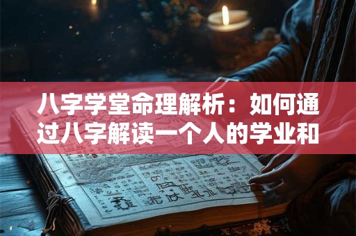 八字学堂命理解析：如何通过八字解读一个人的学业和未来