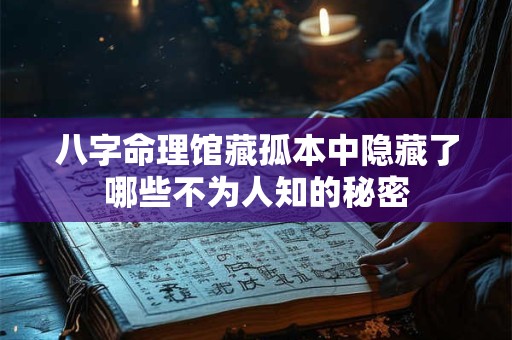 八字命理馆藏孤本中隐藏了哪些不为人知的秘密