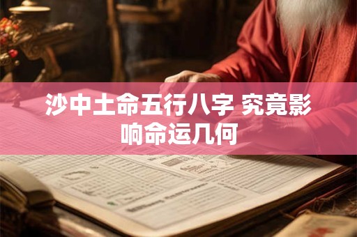 沙中土命五行八字 究竟影响命运几何