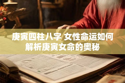 庚寅四柱八字 女性命运如何解析庚寅女命的奥秘