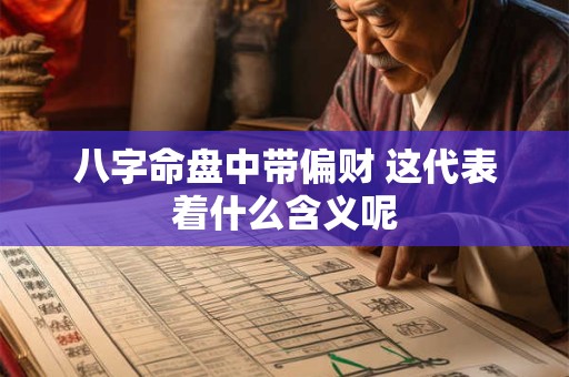 八字命盘中带偏财 这代表着什么含义呢