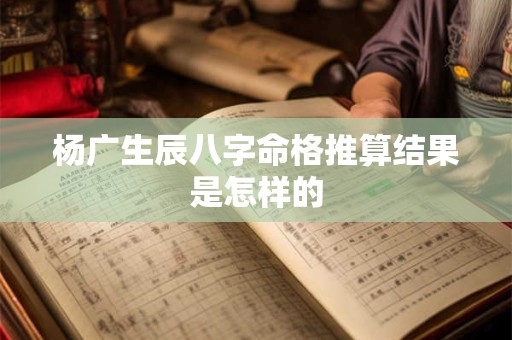 杨广生辰八字命格推算结果是怎样的