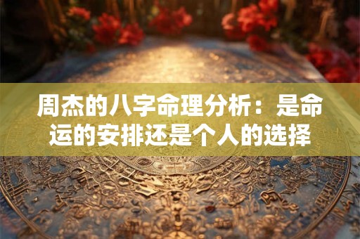 周杰的八字命理分析：是命运的安排还是个人的选择