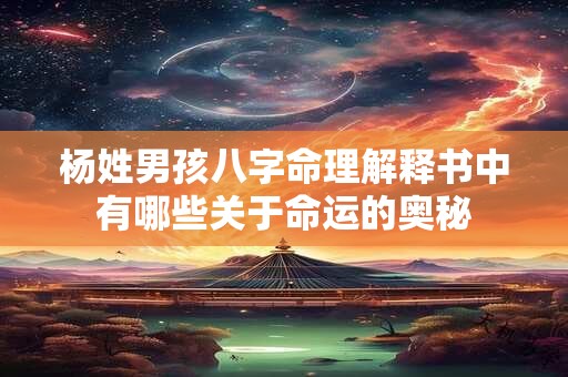 杨姓男孩八字命理解释书中有哪些关于命运的奥秘