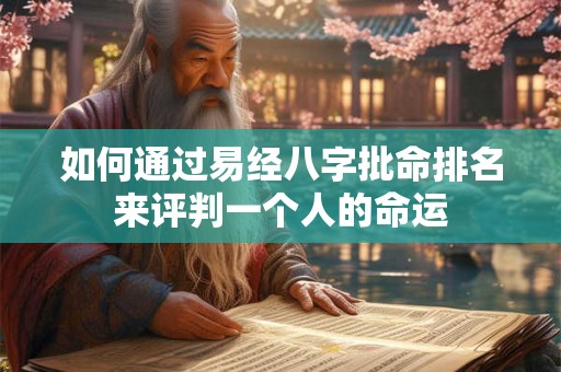 如何通过易经八字批命排名来评判一个人的命运
