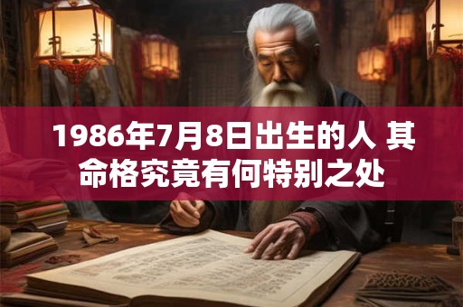 1986年7月8日出生的人 其命格究竟有何特别之处