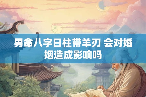 男命八字日柱带羊刃 会对婚姻造成影响吗