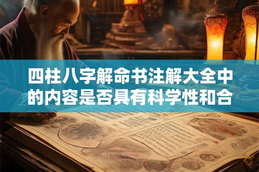 四柱八字解命书注解大全中的内容是否具有科学性和合理性