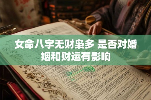 女命八字无财枭多 是否对婚姻和财运有影响