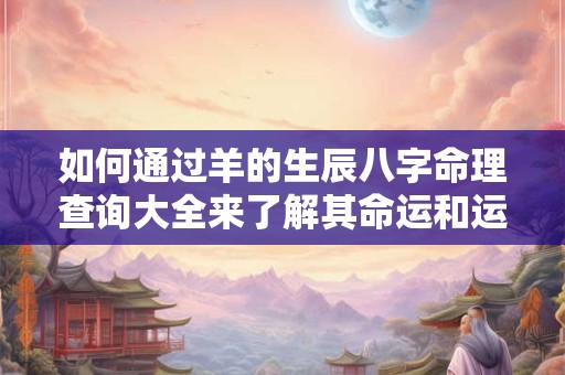 如何通过羊的生辰八字命理查询大全来了解其命运和运势