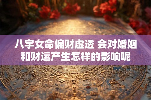 八字女命偏财虚透 会对婚姻和财运产生怎样的影响呢