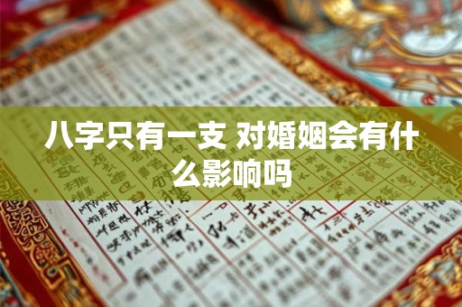 八字只有一支 对婚姻会有什么影响吗