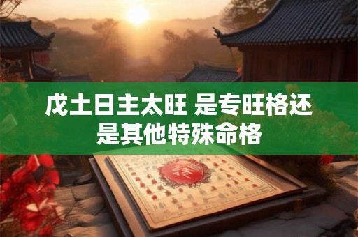 戊土日主太旺 是专旺格还是其他特殊命格