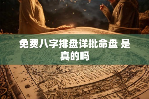 免费八字排盘详批命盘 是真的吗