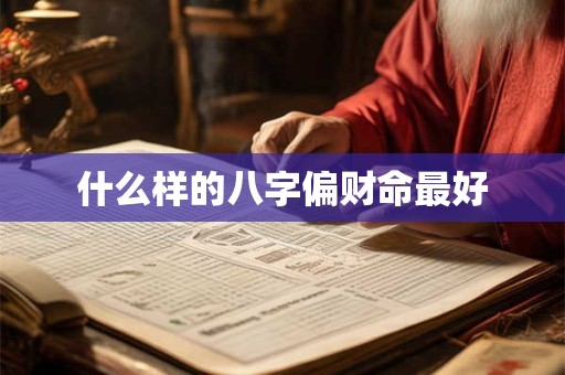 什么样的八字偏财命最好