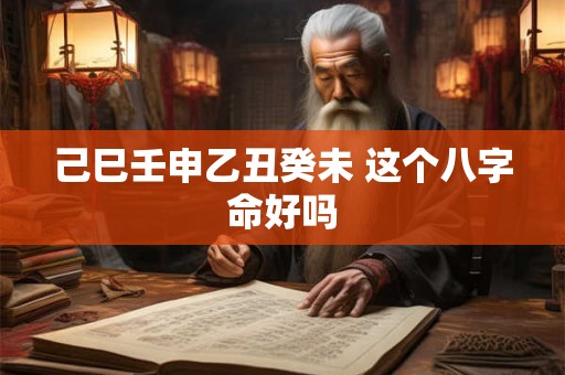 己巳壬申乙丑癸未 这个八字命好吗