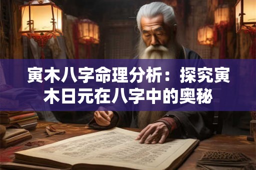 寅木八字命理分析：探究寅木日元在八字中的奥秘