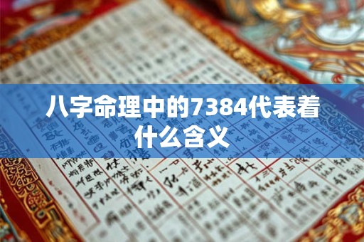 八字命理中的7384代表着什么含义