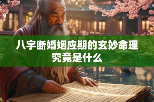 八字断婚姻应期的玄妙命理究竟是什么