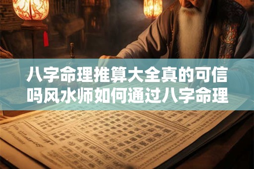 八字命理推算大全真的可信吗风水师如何通过八字命理推算为人指点迷津
